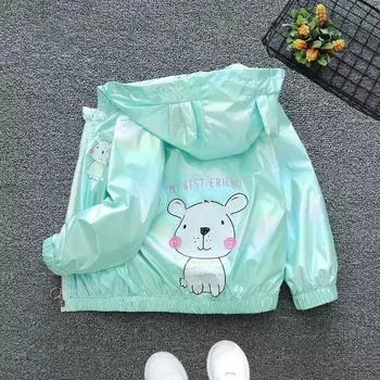 Детская куртка-кардиган с блестящей молнией и рисунком 130 розовый