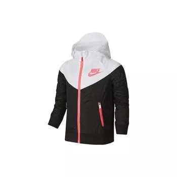 Детская куртка Nike Kids Letter Logo Print Spliced Hooded Zip Jacket Детские куртки черного цвета NY2032140PS-001 XS