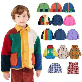 Детская куртка-пуховик 2024 года, зимняя новая куртка для мальчиков с рисунком из мультфильмов, белая хлопковая одежда для девочек, детская одежда 80 оранжевый