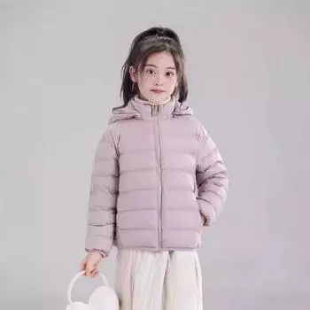 Детская куртка-пуховик Белый утиный пух Легкий дизайн Мальчики Девочки Малыши Осень Зима 160cm белый