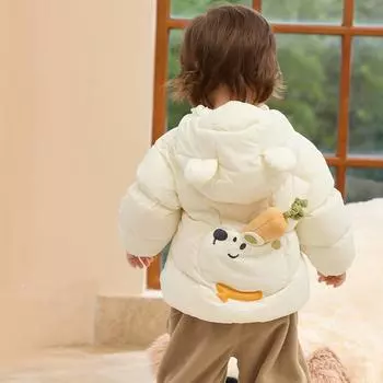 Детская куртка-пуховик для девочек, зимнее детское легкое детское пальто для мальчиков 2024 года, новый стиль, утиный пух 73 жёлтый