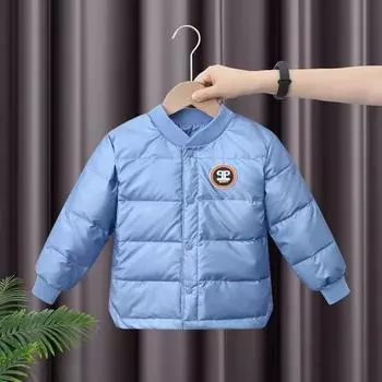 Детская куртка-пуховик из белого утиного пуха, легкая, для мальчиков и девочек, теплая зимняя куртка для девочек 150 синий