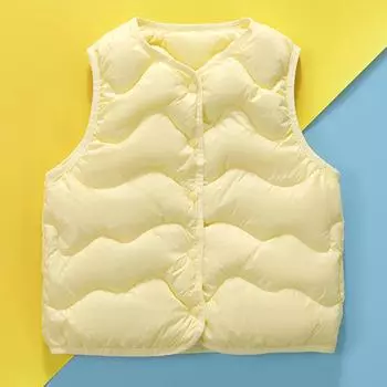 Детская куртка-пуховик с подкладкой и жилетом легкая 90% белая жилетка на утином пуху внутри и снаружи, теплая одежда для мальчиков и девочек осенью и зимой 110cm розовый