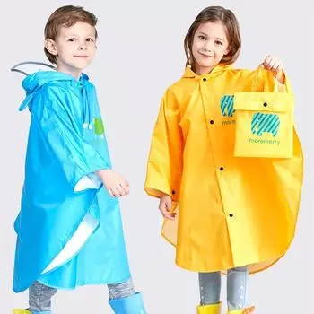 Детская куртка с капюшоном, дождевик, пончо, дождевик, длинный дождевик, детский дождевик, желтый прозрачный дождевик, многоразовый S