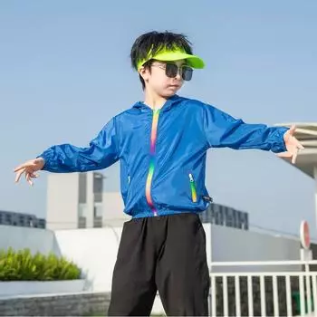 Детская летняя дышащая солнцезащитная куртка с длинным рукавом на молнии 160 белый