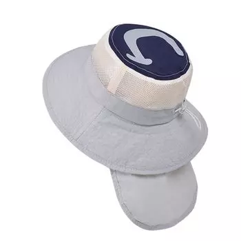 Детская летняя кепка с клапаном UPF, быстросохнущая, дышащая, влагоотводящая, широкополая шляпа от солнца, регулируемая шляпа от солнца, шляпа с защитой от УФ-лучей, детская шляпа сафари, серая, одна серый