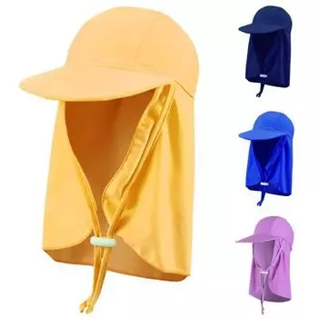 Детская летняя кепка с широкими полями, уличная ветрозащитная, анти-УФ-регулируемая кепка с откидной крышкой, солнцезащитная шляпа светло-синий
