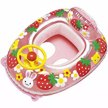 Детская лодка Игараси с ручкой (клубника животное) ножной тип с веревкой 75 x 60 см