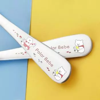 Детская ложка из нержавеющей стали в виде мультяшной машинки, кастрюли, суповой булочки, домашняя кухня, симпатичная посуда, детская ложка-вилка A2