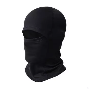 Детская лыжная маска для лица, детский теплый головной убор, легко носить с собой, мягкий и удобный для езды на велосипеде чёрный