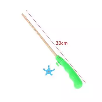 Детская магнитная игрушка для рыбалки Детская удочка Удлиненная деревянная удочка Встроенный сильный магнитный крючок для рыбалки A1