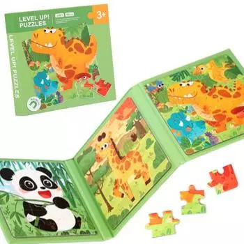 Детская магнитная книга-головоломка, динозавр, панда, жираф, обучающая игра с животными, развивающая игра-головоломка для малышей, доска для мальчиков и девочек, рождественский подарок Animal