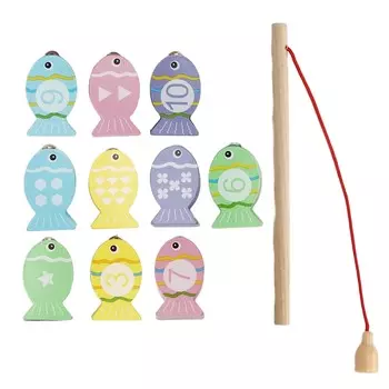 Детская магнитная рыбалка, деревянная игра с цифрами, для малышей, рыболовные строительные блоки, игрушка для раннего образования