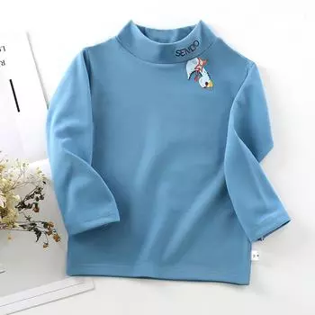 Детская майка, осенне-зимняя рубашка с длинными рукавами и рисунком для мальчиков и девочек 80cm