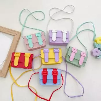 Детская маленькая квадратная сумка через плечо для девочек, сумка на одно плечо, детские сумки