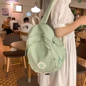 Детская маленькая школьная сумка, женский однотонный рюкзак, милый студенческий рюкзак чёрный