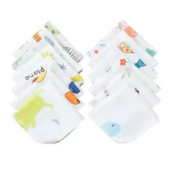 Детская марля 4 марлевые детские имена могут быть для детской комнаты быстрый набор из 12 [HOOMCOOM] носовой платок, слои, полотенце, письменный, школа, мальчики, девочки, 100% хлопок,