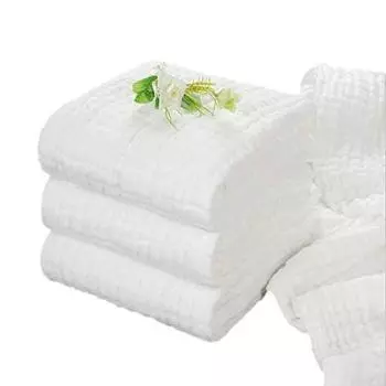 Детская марля для купания и Идеально подходит для детского душа Мягкое и Домашнее полотенце, 6-слойный хлопок, Быстросохнущее Впитывающее, Новорожденные, Подарок, Удобное, 100% хлопок, белый