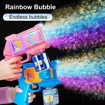 Детская машина для изготовления пузырей с героями мультфильмов и подсветкой, 10 отверстий, портативная портативная автоматическая машина для выдувания пузырей для малышей, игрушка для мальчиков и девочек, подарок на день рождения синий