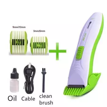 Детская машинка для стрижки волос, электрическая машинка для стрижки волос, зеленая, малошумная, мощная, водонепроницаемая, триммер для стрижки, инструмент B set зелёный