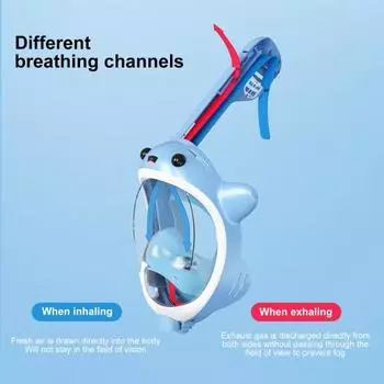 Детская маска для снорклинга, защита для лица, защита для сноркелинга, противотуманные линзы высокой четкости, снаряжение для дайвинга и подводного плавания с функцией распыления воды для детей фиолетовый
