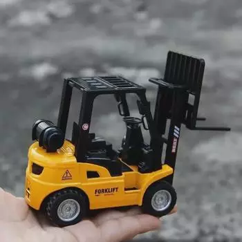 Детская металлическая игрушечная модель экскаватора-погрузчика