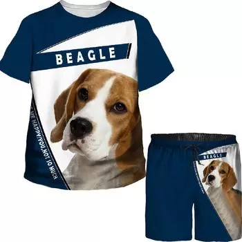 Детская милая летняя футболка с 3D принтом собаки Доберман Хаски, золотистый ретривер, щенок, спортивный костюм, уличная одежда для мальчиков и девочек, Chandal 100