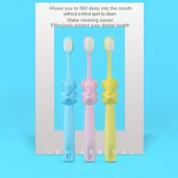 Детская милая мягкая зубная щетка 1 шт. мягкая зубная щетка Детская зубная щетка небесно-голубой