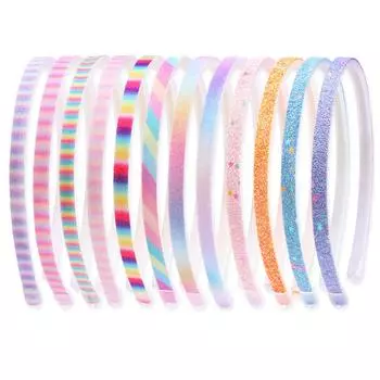 Детская милая повязка на голову 1 см Partysu Princess с градиентом и красочной заколкой для волос Striped Purple