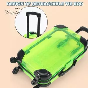 Детская мини-игрушка для багажа с выдвижной ручкой, большая вместимость, прозрачные 4 вращающихся колеса, косметика, кукла для хранения закусок, дорожный чемодан на колесиках жёлтый