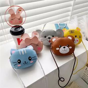 Детская мини-сумочка с милой мультяшной сумкой на плечо для маленьких девочек, корейская версия, новая модная сумка через плечо из искусственной кожи, сумка для хранения закусок