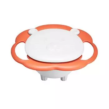 Детская миска с защитой от проливания, устойчивая к опрокидыванию, не допускающая ожогов, устойчивая к падениям, вращающаяся на 360 градусов, гироскопическая миска белого цвета белый