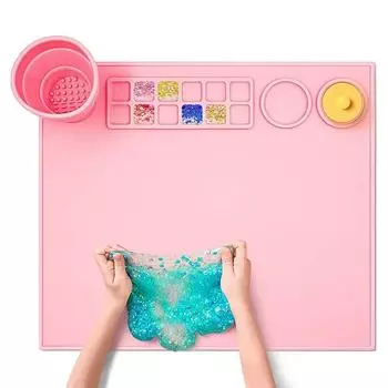 Детская многофункциональная доска для рисования из силикона своими руками, детский коврик для рисования граффити, доска для рисования маслом, коврик для глины с чашкой и держателем для краски