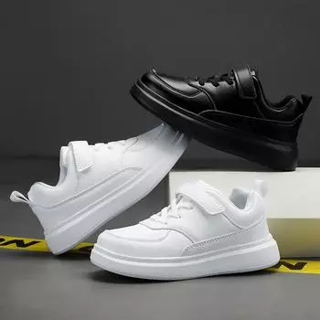 Детская мода, дышащая обувь Casaul с низким берцем для скейтбординга, студентов, детей, спортивная обувь для бега на мягкой подошве, удобные кроссовки для мальчиков и девочек 26 белый