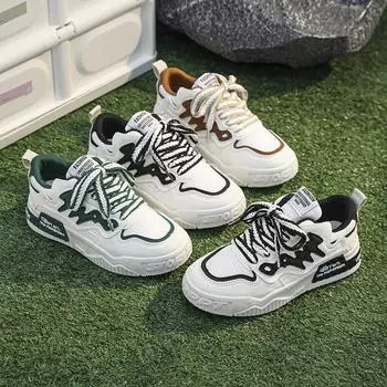 Детская мода, дышащая обувь Casaul с низким берцем для скейтбординга, студентов, детей, спортивная обувь для бега на мягкой подошве, удобные кроссовки для мальчиков и девочек 32 зелёный/бежевый