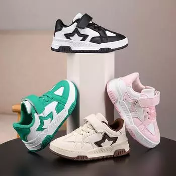 Детская мода, дышащая обувь Casaul с низким берцем для скейтбординга, студентов, детей, спортивная обувь для бега на мягкой подошве, удобные кроссовки для мальчиков и девочек 27 зелёный/белый