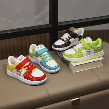 Детская мода, дышащая обувь Casaul с низким берцем для скейтбординга, студентов, детей, спортивная обувь для бега на мягкой подошве, удобные кроссовки для мальчиков и девочек 31 белый/чёрный