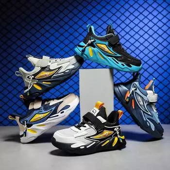 Детская мода, дышащая обувь Four Seasons с низким верхом, детская спортивная обувь для бега для мальчиков и девочек, трендовые удобные кроссовки для спортзала на мягкой подошве 28 красный