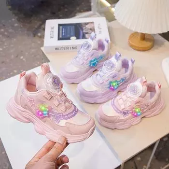 Детская мода дышащая повседневная обувь для детей, бег, спорт, студенты, девушки, трендовые удобные кроссовки для спортзала 26 розовый