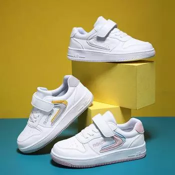 Детская мода, дышащие низкие кеды Casaul для скейтбординга, студенческая детская спортивная обувь для бега, удобные кроссовки для мальчиков и девочек 27 белый