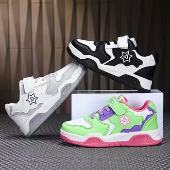 Детская мода, дышащие низкие кеды Casaul для скейтбординга, студенческая детская спортивная обувь для бега, удобные кроссовки для мальчиков и девочек 28 серый/белый