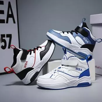 Детская мода дышащие повседневные высокие кроссовки для скейтбординга для студентов и детей, спортивная обувь для бега, удобные кроссовки для мальчиков и девочек 31 чёрный/красный