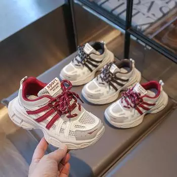 Детская мода Four Seasons Дышащая повседневная обувь для детей Бег Спорт Студенты Девочки Трендовые удобные кроссовки для спортзала 26 чёрный