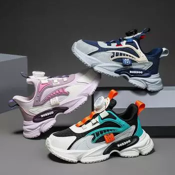 Детская мода Four Seasons Дышащая повседневная обувь для детей Бег Спорт Студенты Девочки Трендовые удобные кроссовки для спортзала 28 темно-синий