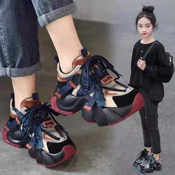 Детская мода Four Seasons Дышащая повседневная обувь для детей Бег Спорт Студенты Девочки Трендовые удобные кроссовки для спортзала 27 зелёный