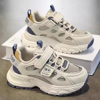 Детская мода Four Seasons Дышащая повседневная обувь для детей Бег Спорт Студенты Девочки Трендовые удобные кроссовки для спортзала 26 синий