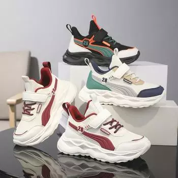 Детская мода Four Seasons Дышащая повседневная обувь для детей Бег Спорт Студенты Девочки Трендовые удобные кроссовки для спортзала 28 вино красного