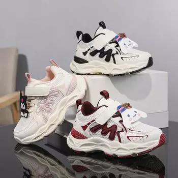 Детская мода Four Seasons Дышащая повседневная обувь для детей Бег Спорт Студенты Девочки Трендовые удобные кроссовки для спортзала 27 чёрный