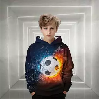 Детская мода Футбольные толстовки с капюшоном Одежда для мальчиков Детские толстовки с капюшоном Свитшот для мальчиков Спортивный футбол Одежда для малышей 100CM