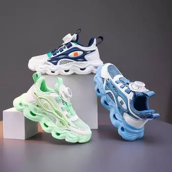 Детская мода летние дышащие повседневные туфли для детей бег спортивные студенческие девушки трендовые удобные кроссовки для спортзала 29 синий